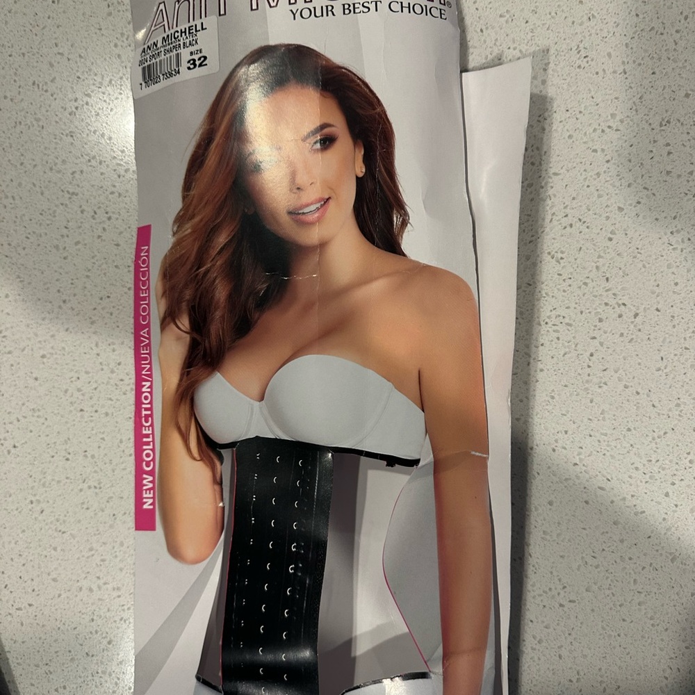 NWT Ann Michell Waist Trainer Black Sport Shaper Latex Women’s 32